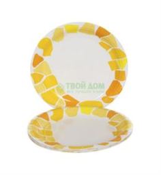 Одноразовая посуда Набор одноразовых тарелок Paclan 17 см 12 шт White-Yellow