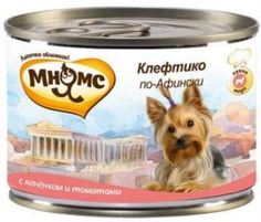 Влажный корм и консервы для собак Корм для собак МНЯМС Рro pet клефтико по-афински ягненок с томатами 200 г