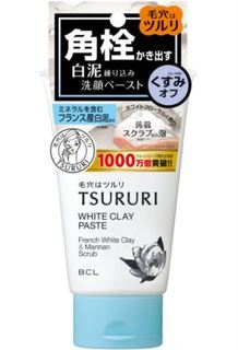 Уход за кожей лица Пенка-скраб Tsururi для глубокого очищения кожи с французской белой глиной и японским маннаном 120 г