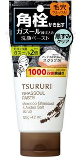 Уход за кожей лица Пенка-скраб Tsururi для глубокого очищения кожи с вулканической глиной 120 г
