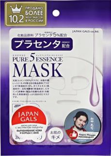 Уход за кожей лица Маска для лица Japan Gals Pure 5 Essence С плацентой 1 шт