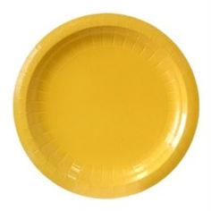 Одноразовая посуда Тарелки бумажные 23 сантиметра 6 штучные Желтый фестиваль Vitto