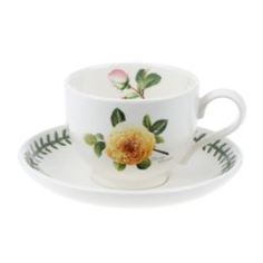Чайные пары и сервизы Чашка чайная с блюдцем 200мл Portmeirion "ботанический сад. Розы" "джорджия, желтая роза"