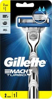 Средства для/после бритья Бритва Gillette Mach3 Turbo с 2 сменными кассетами