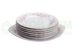 Сервизы и наборы посуды Набор для торта Concordia Bernadotte декор Бледные розы отводка платина 7 предметов 6 персон