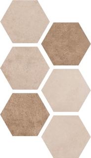 Плитка напольная Плитка Argenta Ceramica Atlas Hexagon Multi Warm 25х22