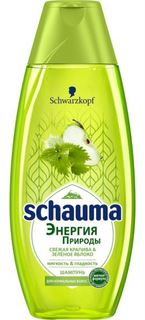 Средства по уходу за волосами Шампунь Schauma Энергия природы Свежая крапива и зеленое яблоко 400 мл