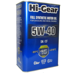Прочее Масло моторное синтетическое 4л 5w-40 sn/cf Hi-gear Hg0544p