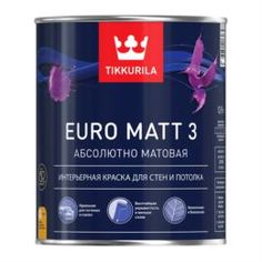 Краски Краска интерьерная Tikkurila euro matt-3 база с 0.9 л Тиккурила ойл
