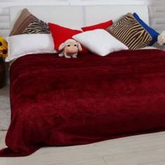 Пледы и покрывала Плед Hongda узоры-бордо 180х200 микрофибра