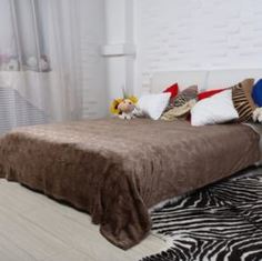 Пледы и покрывала Плед Hongda узоры-коричневый 150х200 микрофибра