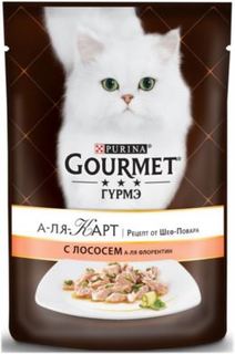 Влажный корм и консервы для кошек Корм для кошек GOURMET AlaCarte Лосось и овощи в подливе 85г