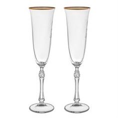 Посуда для напитков Набор фужеров для шампанского Crystalite bohemia парус/свадьба/190мл/2шт