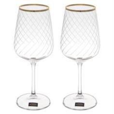 Посуда для напитков Набор фужеров для вина Crystalite bohemia дора/стрикс/450мл/2шт