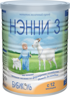 Смеси для детского питания Напиток молочный Нэнни 3 на основе козьего молока с 12 месяцев 400 г