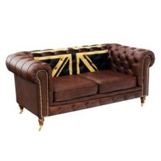 Диваны, кресла, кровати Диван с британским флагом Euroson 180x94x77 см натуральная кожа