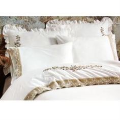 Комплекты постельного белья Постельный комплект Ecocotton asel евро white/cream