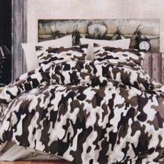 Комплекты постельного белья Постельный комплект камуфляж двуспальный евро grey Bahar