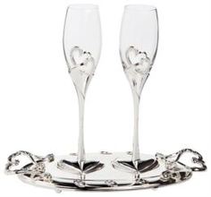 Посуда для напитков Набор бокалов на подносе свадьба Marquis 160мл (2017-mr)
