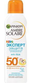 Средства для/против загара Солнцезащитный детский сухой спрей Garnier Ambre Solaire SPF50+ 200 мл