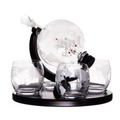 Посуда для напитков Набор Everblooming декантер-глобус 850 мл +4 стакана для виски