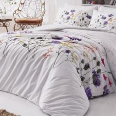 Комплекты постельного белья Постельный комплект Bahar nergis lilac двуспальный евро