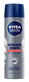 Средства по уходу за телом Дезодорант-спрей Nivea Серебрянная защита мужской 150 мл