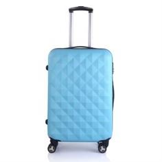 Рюкзаки и чемоданы Чемодан PROFFI пластиковый средний голубой 43х30х67 см