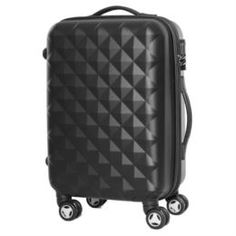 Рюкзаки и чемоданы Чемодан PROFFI пластиковый средний черный 43х30х67