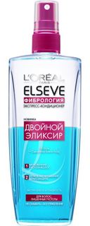 Средства по уходу за волосами Экспресс-кондиционер для волос LOreal Paris Elseve Двойной эликсир Фибрология 200 мл LOreal