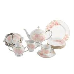 Чайные пары и сервизы Сервиз чайный розовые цветына 12 (e5-hv004011/40-al) Emerald