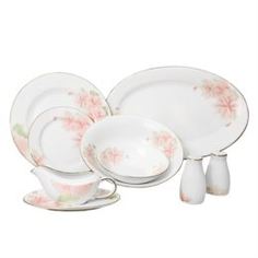 Сервизы и наборы посуды Сервиз обеденный Emerald Розовые цветы 27 предметов 6 персон