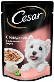 Влажный корм и консервы для собак Корм для собак Cesar говядина в сливочном соусе 100 г