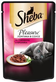 Влажный корм и консервы для кошек Корм для кошек SHEBA Pleasure Говядина и кролик 85г