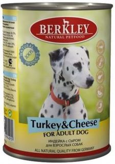Влажный корм и консервы для собак Корм для собак Berkley индейка с сыром 400 г