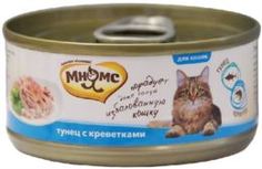 Влажный корм и консервы для кошек Корм для кошек МНЯМС Тунец с креветками в нежном желе 70г