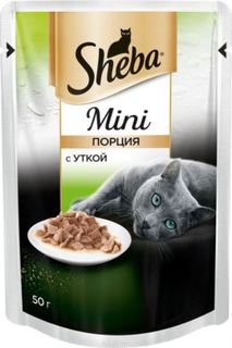 Влажный корм и консервы для кошек Корм для кошек SHEBA Мини порция с уткой 50г