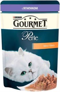 Влажный корм и консервы для кошек Корм для кошек GOURMET Perle ягнёнок 85г