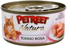 Влажный корм и консервы для кошек Корм для кошек PETREET Кусочки розового тунца 70г
