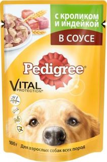 Влажный корм и консервы для собак Корм для собак PEDIGREE Кролик, индейка 100 г