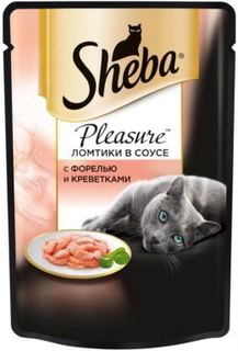 Влажный корм и консервы для кошек Корм для кошек SHEBA Pleasure Форель и креветки 85г