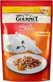 Влажный корм и консервы для кошек Корм для кошек GOURMET Mon Petit Курица 50г
