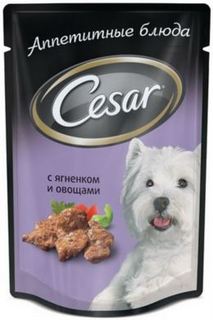Влажный корм и консервы для собак Корм для собак Cesar ягненок с овощами 100 г