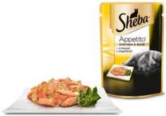 Влажный корм и консервы для кошек Корм для кошек SHEBA Appetito Курица и индейка в желе 85г