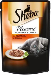 Влажный корм и консервы для кошек Корм для кошек SHEBA Pleasure Телятина и язык 85г