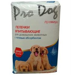 Пеленки, подгузники, салфетки Пеленки для кошек и собак Pro Dog с гелевым абсорбентом 60х60 см 30 шт