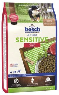 Сухой корм для собак Корм для собак BOSCH Sensitive ягненок, рис 3 кг