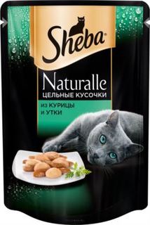 Влажный корм и консервы для кошек Корм для кошек SHEBA Naturalle Курица и утка 80г