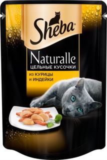 Влажный корм и консервы для кошек Корм для кошек SHEBA Naturalle Курица и индейка 80г