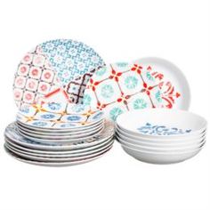 Сервизы и наборы посуды Набор тарелок Excelsa Mailoliche 18 предметов 6 персон
